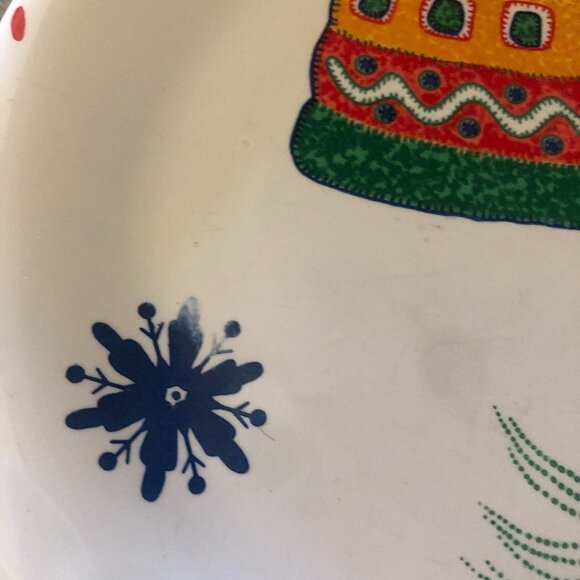 CRATE & BARREL HAT AND SCARVE WINTER THEME COOKIE PLATE - Picture 4 of 6